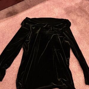 Talbots Black Velvet Top Size L